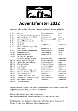 Adventsfenster 2022 Teilnehmer