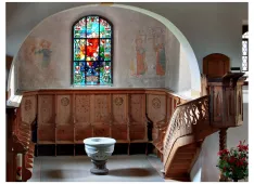 Chor (Foto: Beatrice von K&auml;nel): Ansicht mit Wandmalereien